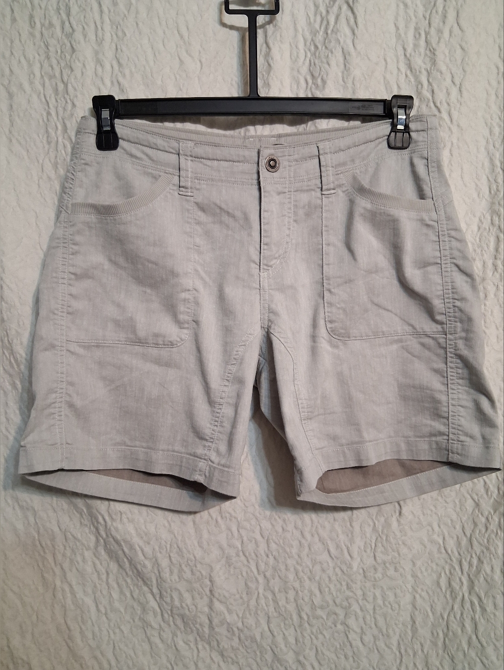 Women's Kuhl Light Gray Bermuda Shorts with Front Patch Pockets